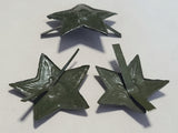 Soviet Large Green Painted Hat Stars