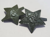 Soviet Large Green Painted Hat Stars